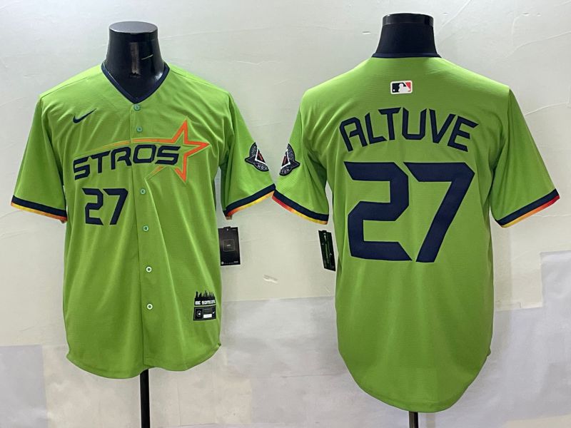 Men Houston Astros #27 Altuve Green three generations Joint Name 2025 Nike MLB Jersey style 5